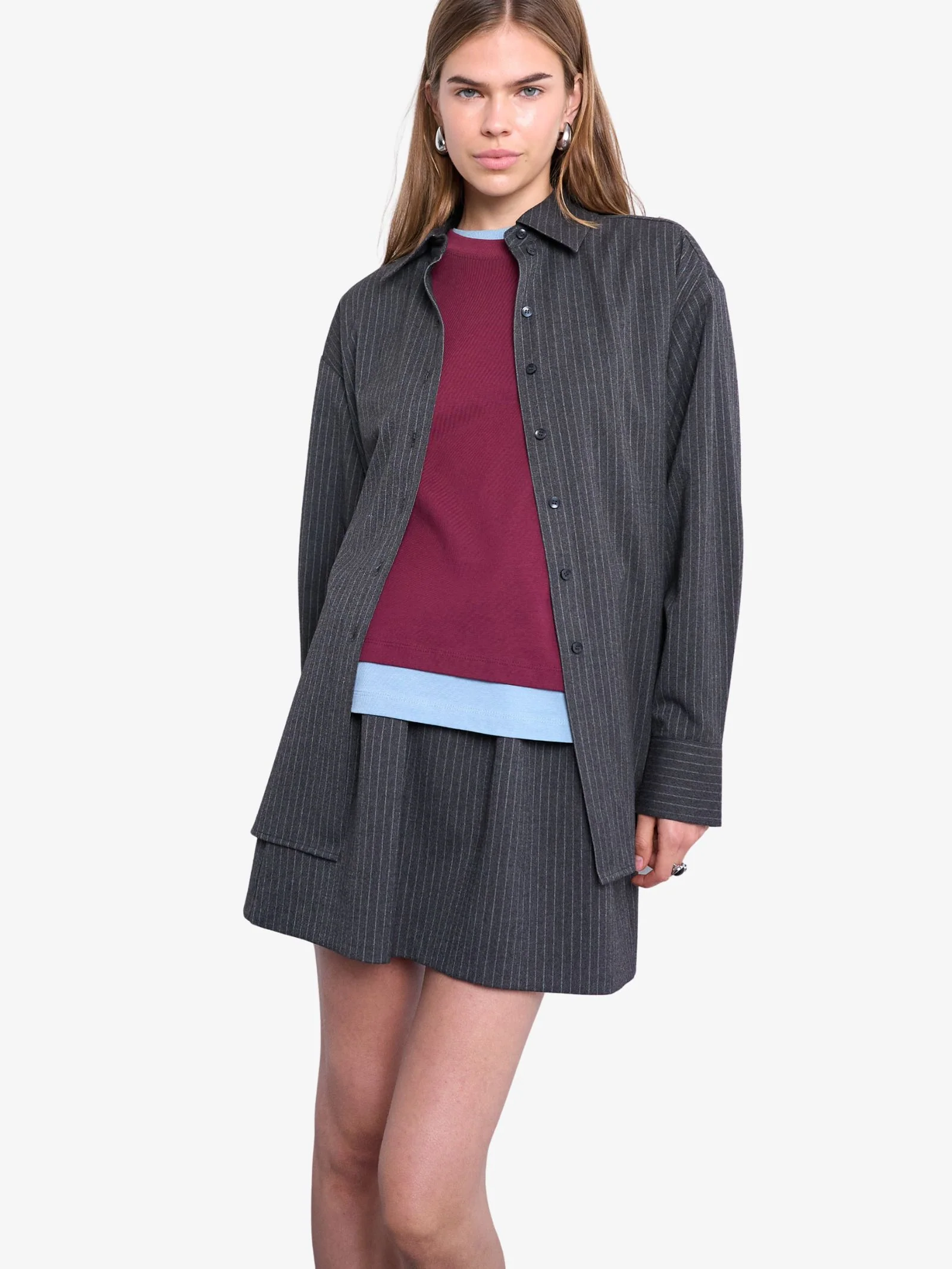 Brushed Pinstripe Tailored Shirt