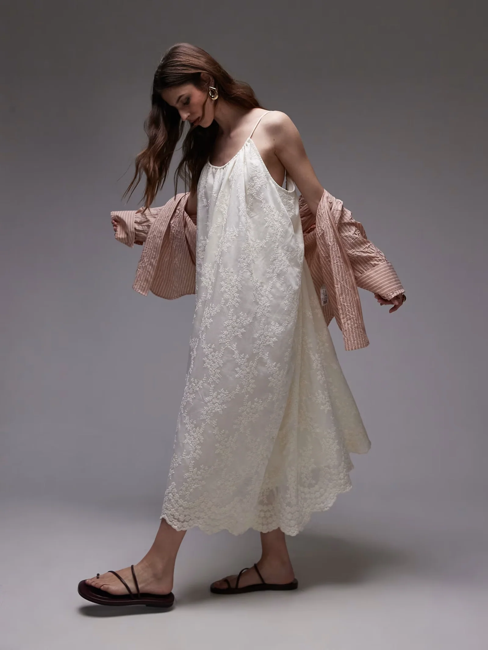 Embroidered Midi Dress