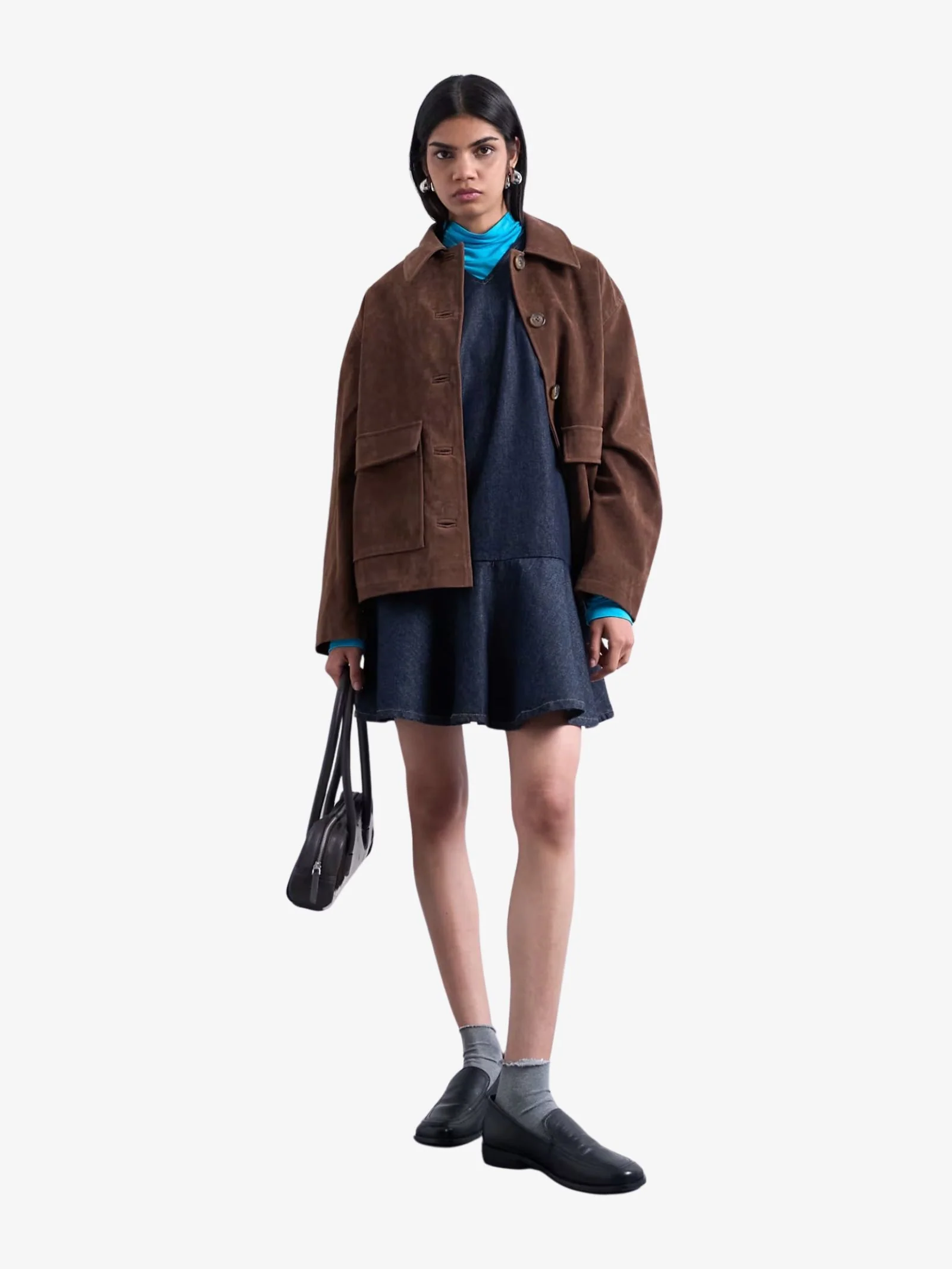 Faux Suede Boxy Jacket