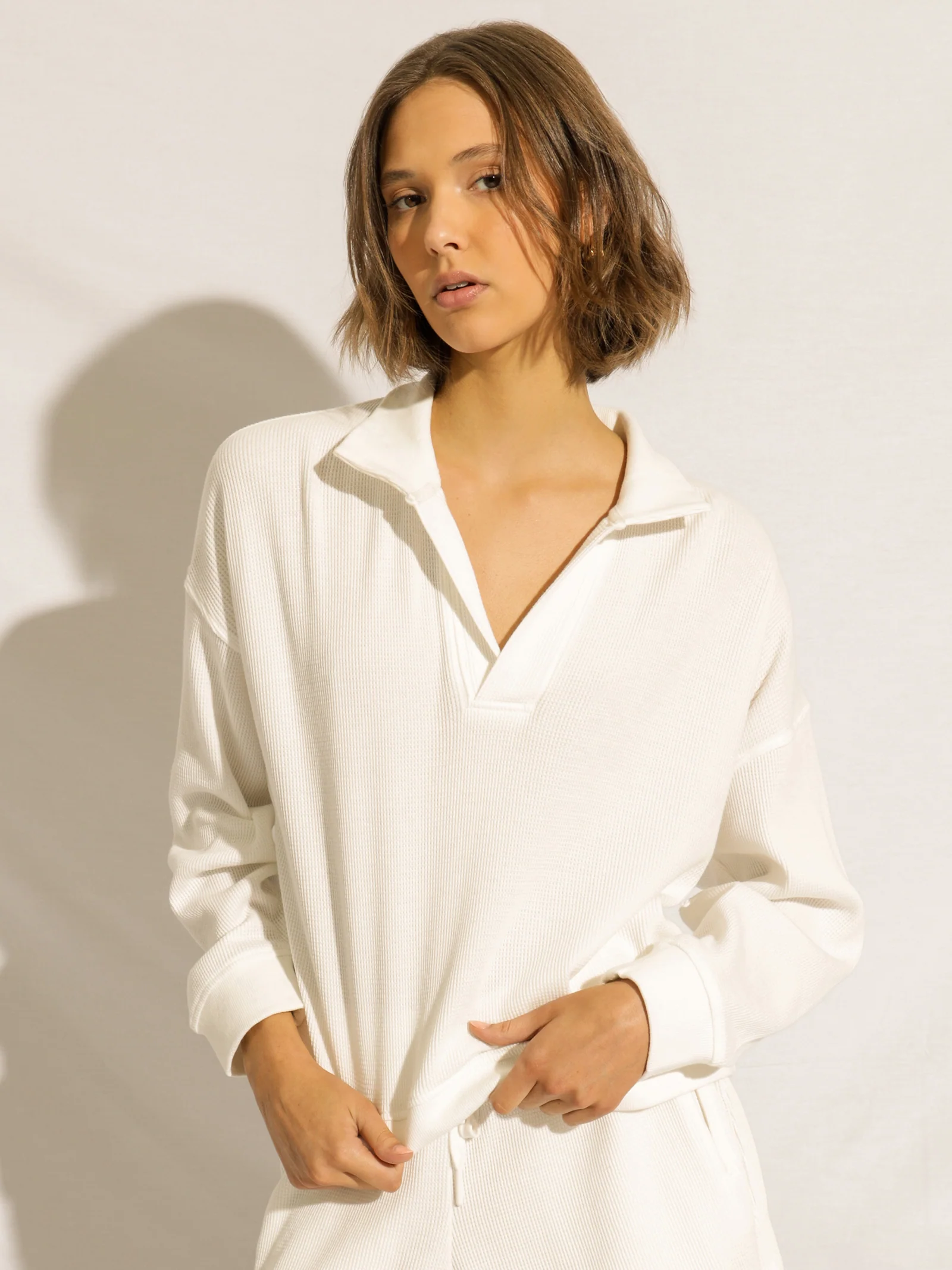 Uma Waffle Long Sleeve Top