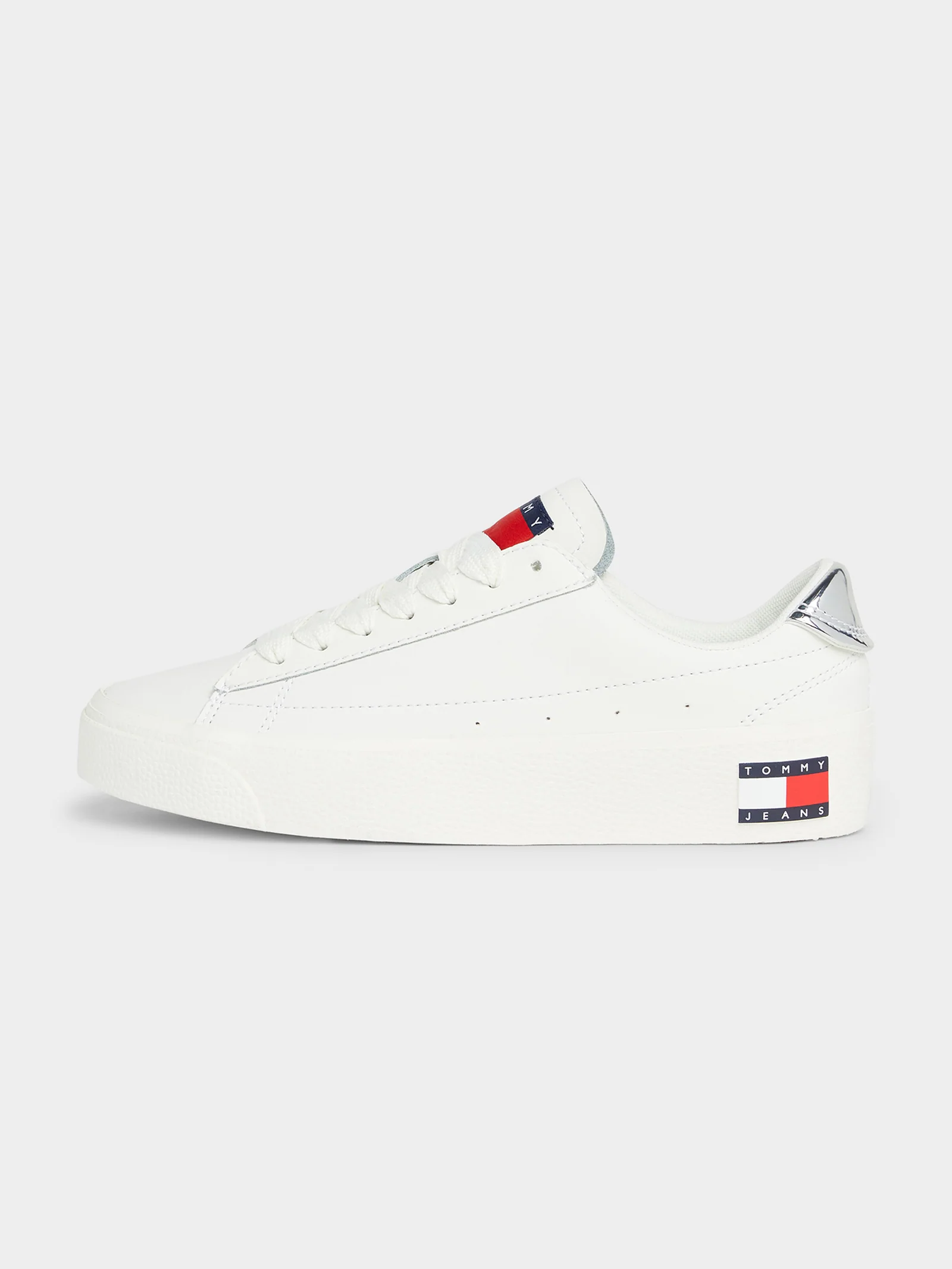 Womens Vulcanised Leather Platform Sneakers