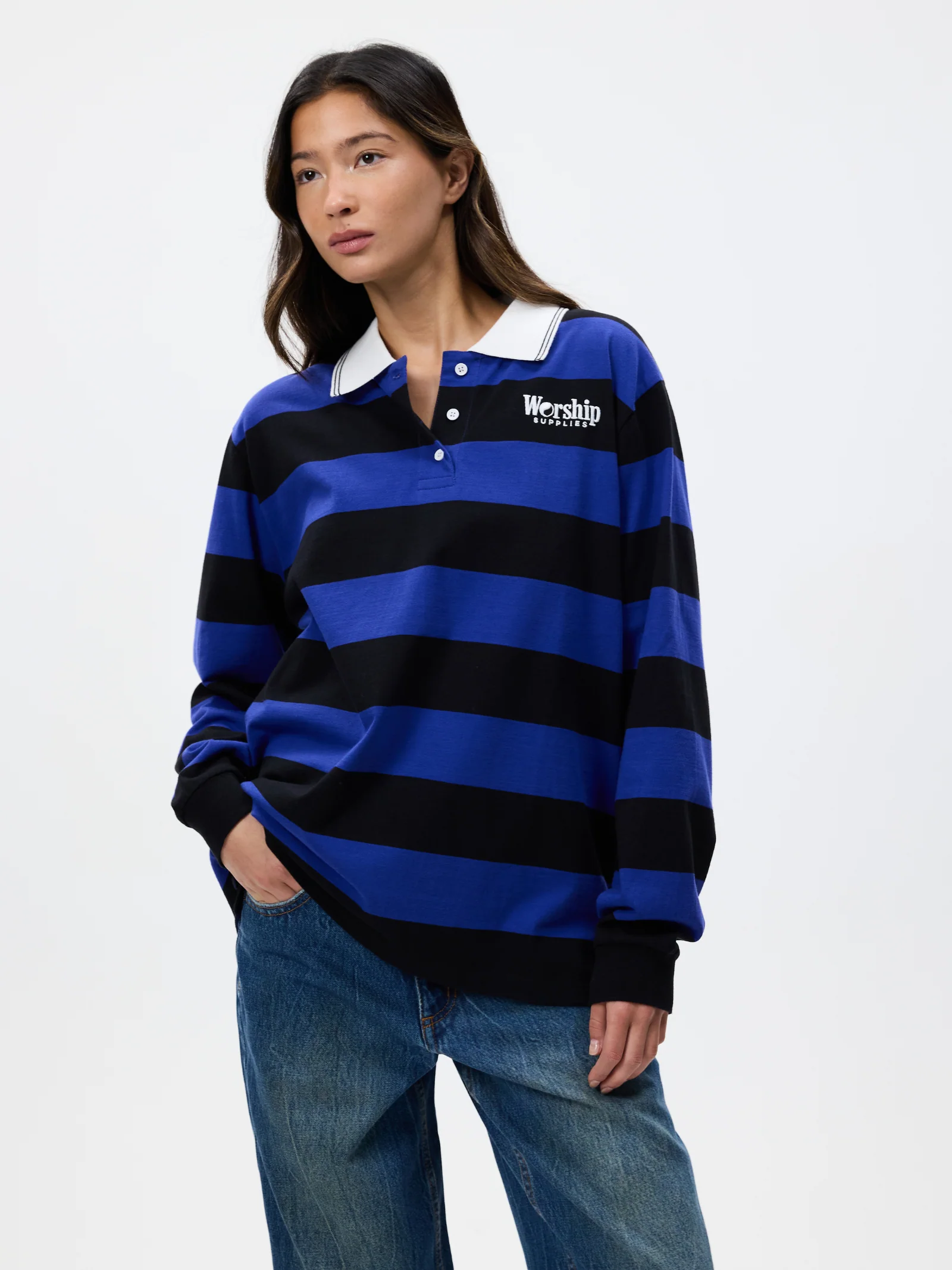 Smoko Stripe Long Sleeve Polo