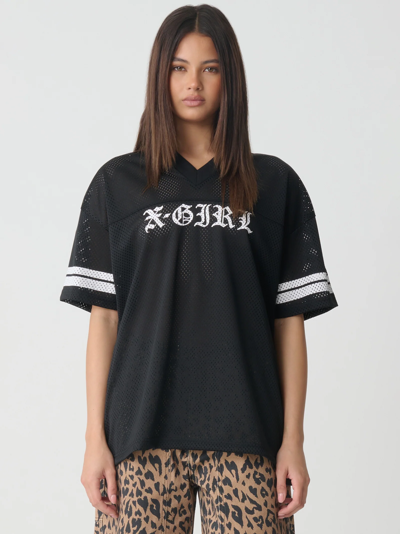 Blackletter Mesh Football Tee
