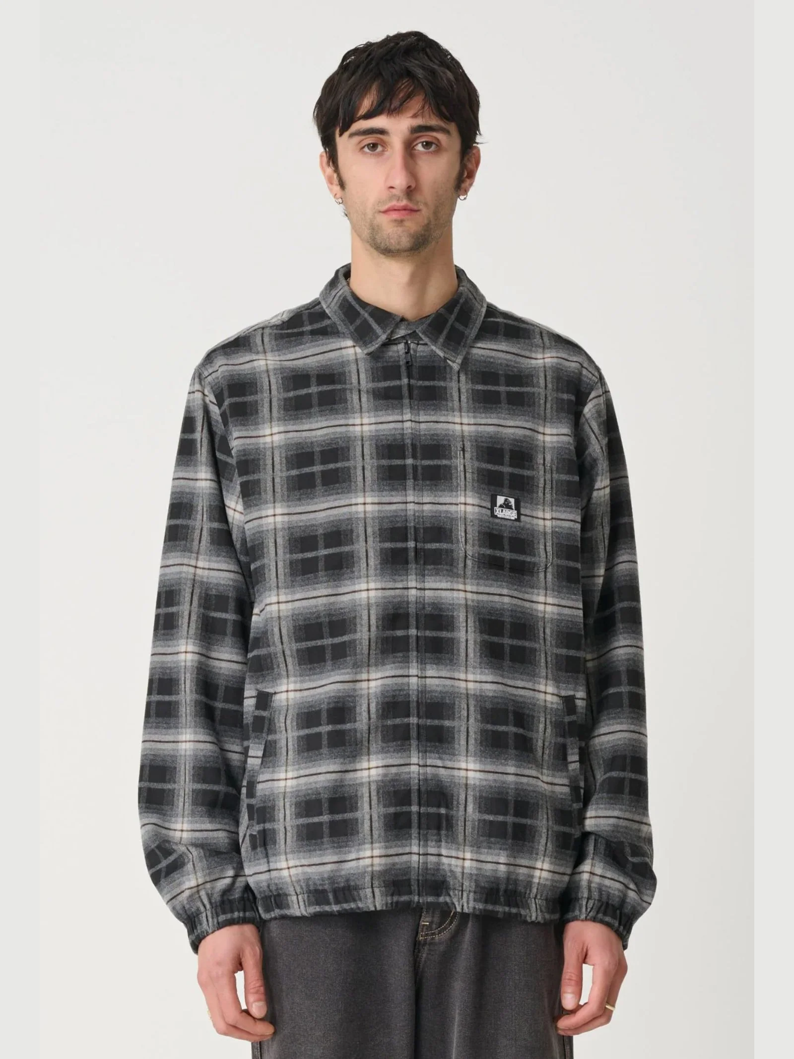 Blended Check Zip Jacket