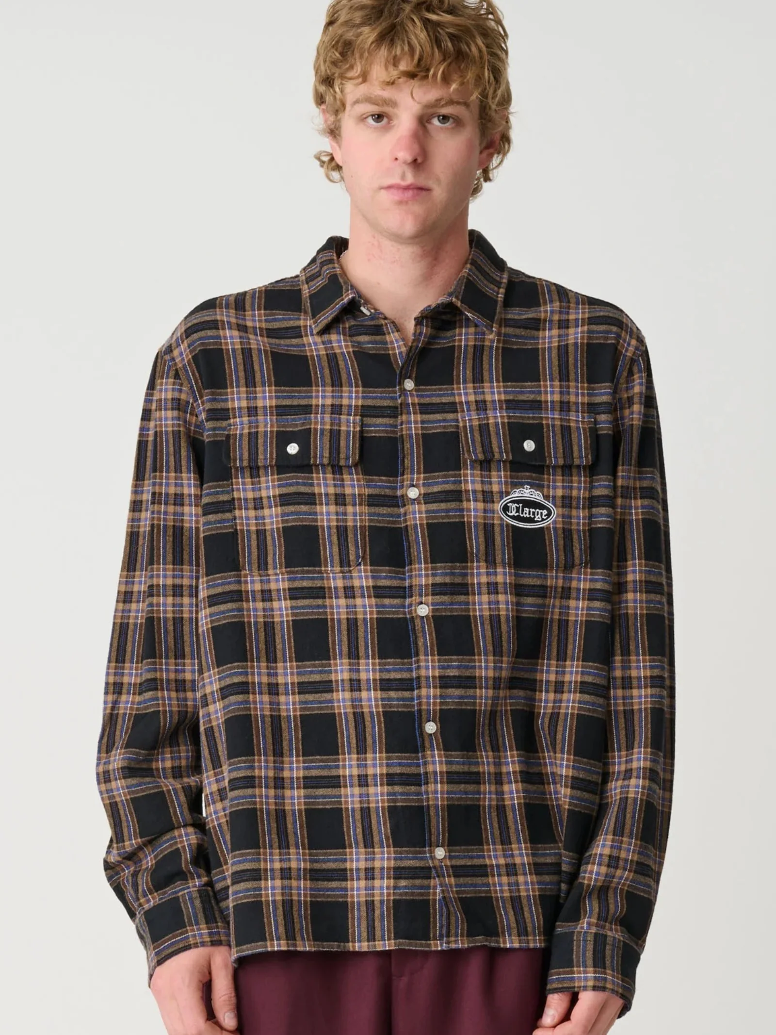 Patch Stripe Long Sleeve Shirt