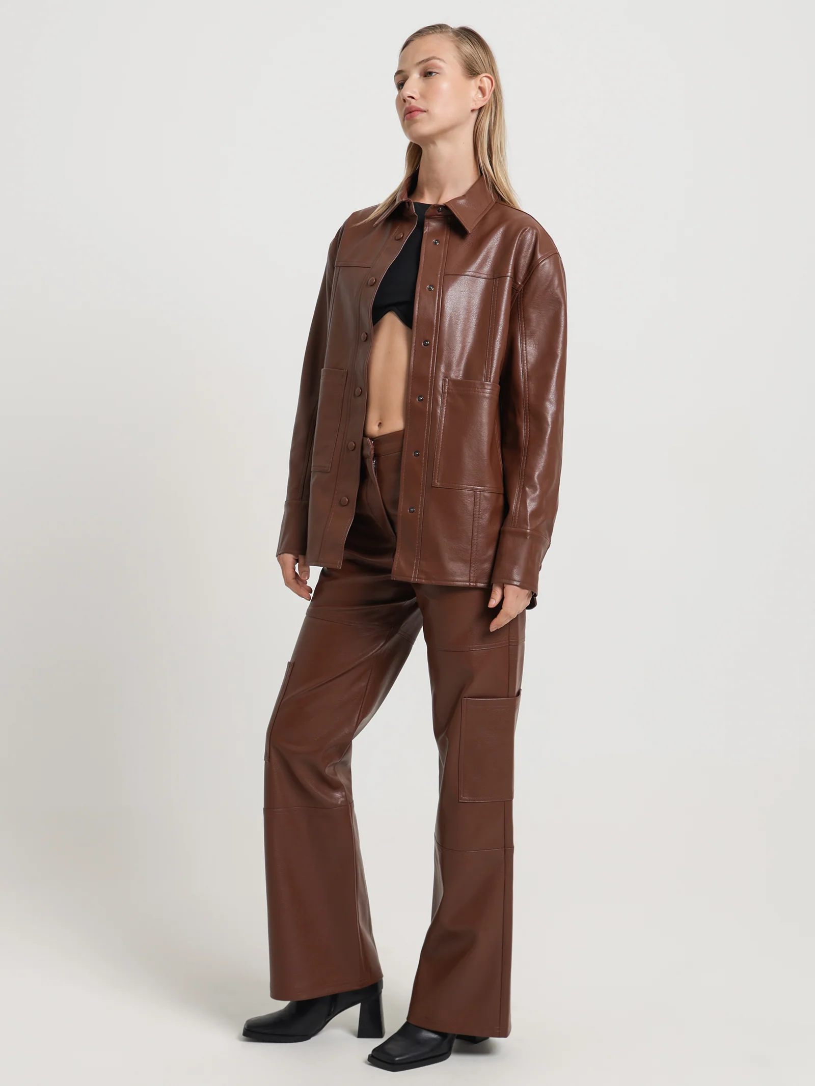 Zima Faux Leather Shacket - Image 2